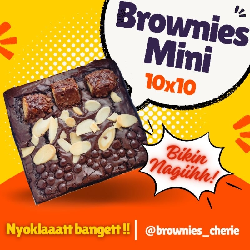 Fudgy Brownies Shiny Crush Premium Panggangan 10x10 Lumer Lembut dan Crispy