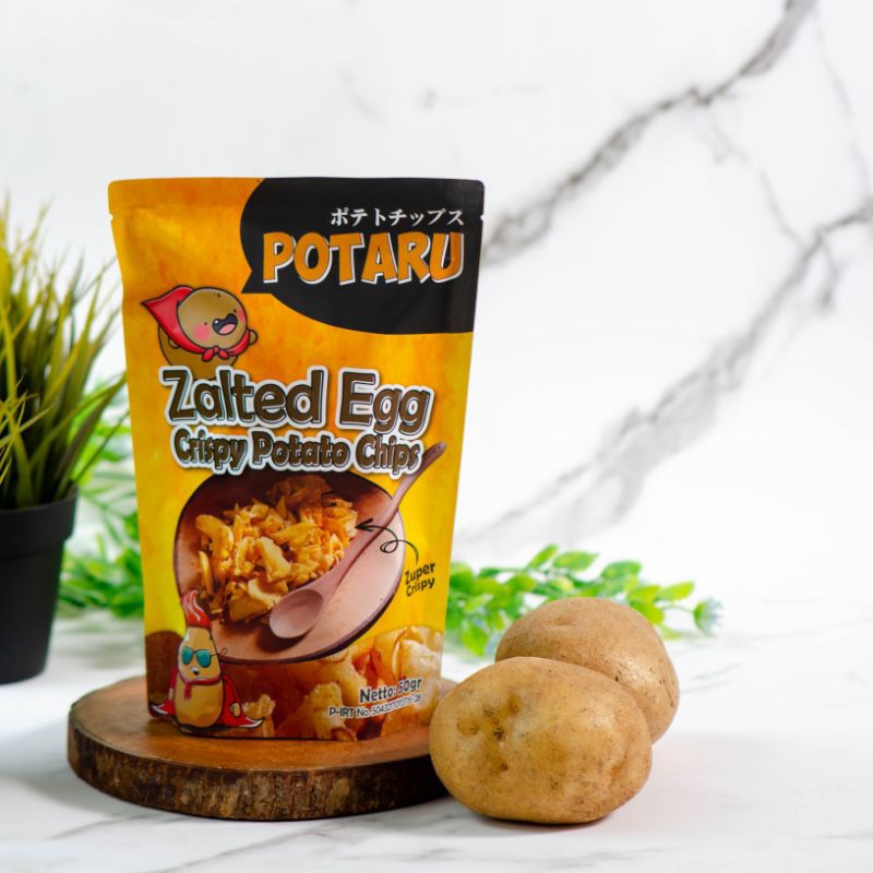 

Potaru Snack Keripik Kentang Salted Egg Crispy Potato Chips