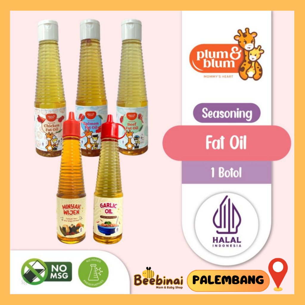 

Beebinai - Plum & Blum Minyak Mpasi BB Booster Chicken Fat Oil / Beef Fat Oil / Minyak Wijen - 140 ml