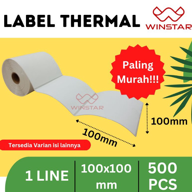 

Baru.. Label Stiker Thermal 100x100mm 500pcs 72