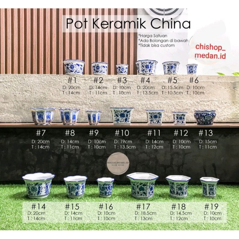 Termurah vas keramik China/ vas keramik biru putih/pot keramik/pot tanam