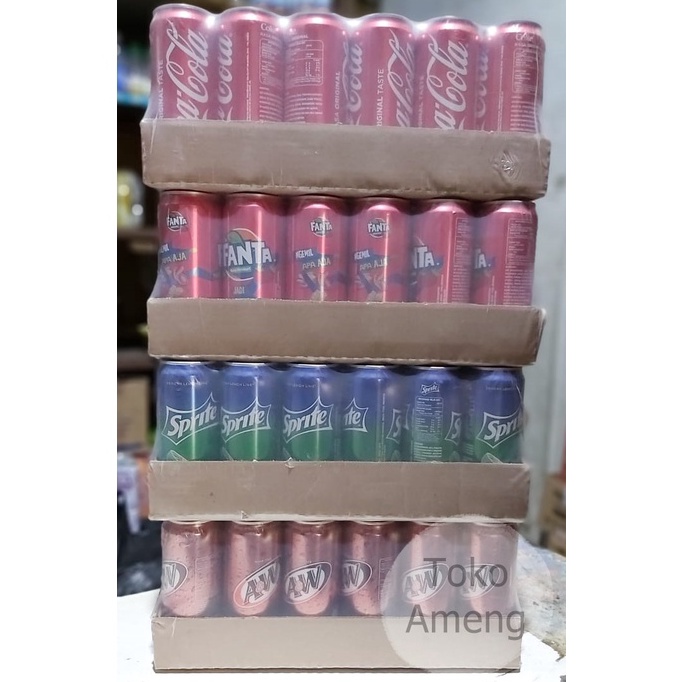 

♪ Cocacola, Fanta, Sprite, AW, Cola Zero Kaleng 250 ml - 1 DUS (24 PCS) Harga `)