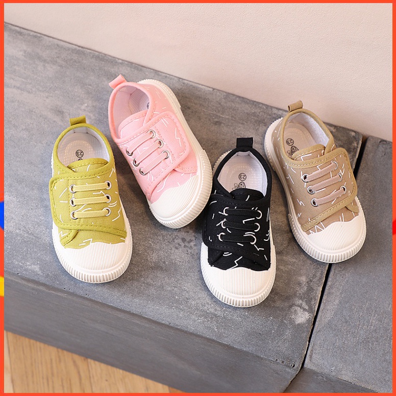 Ready.. 3-6 tahun Ukuran 23-28 anak-anak lembut bawah ringan sepatu kanvas sepatu datar