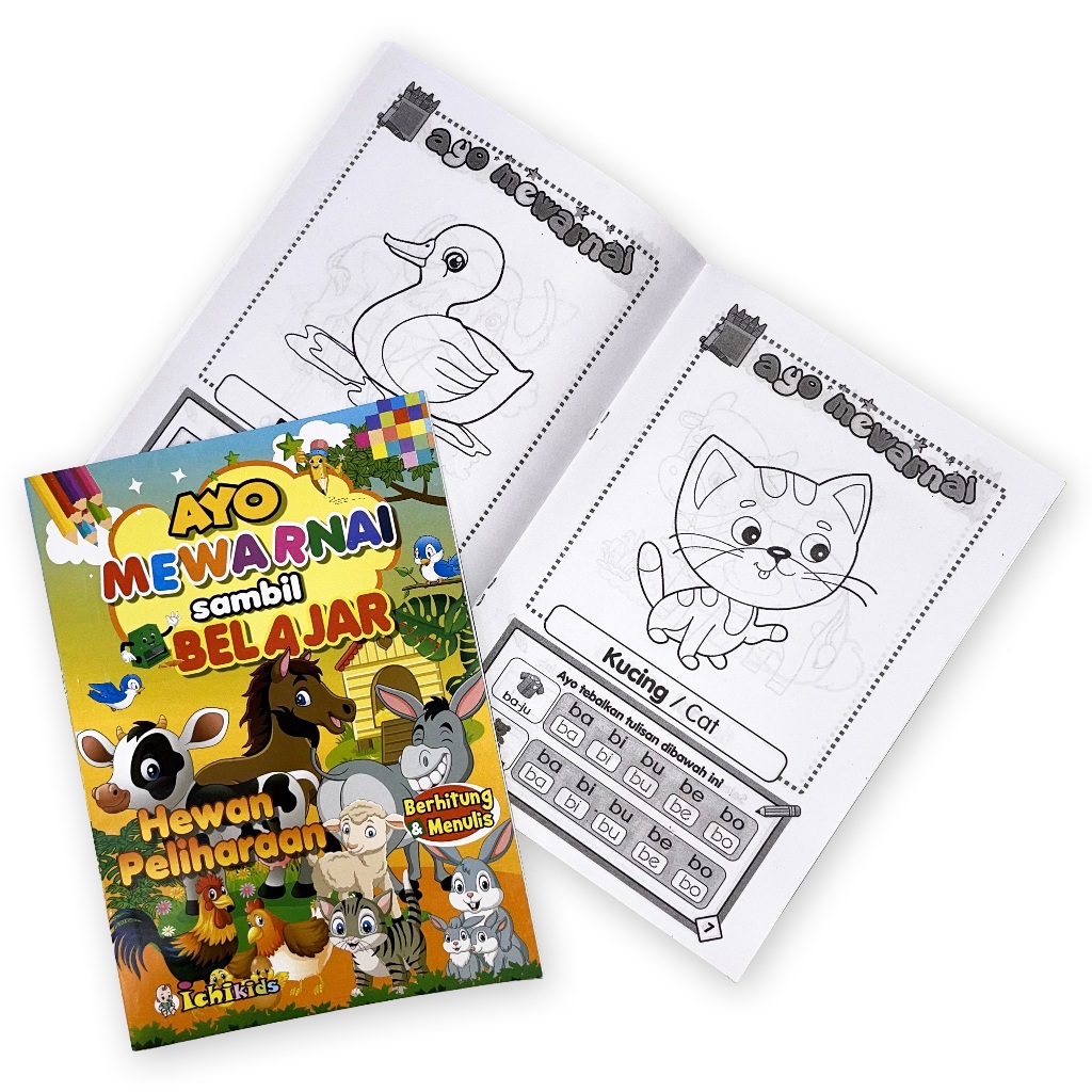 

BUKU MEWARNAI DAN EDUKASI ANAK GAMBAR TEMA HEWAN PELIHARAAN A5