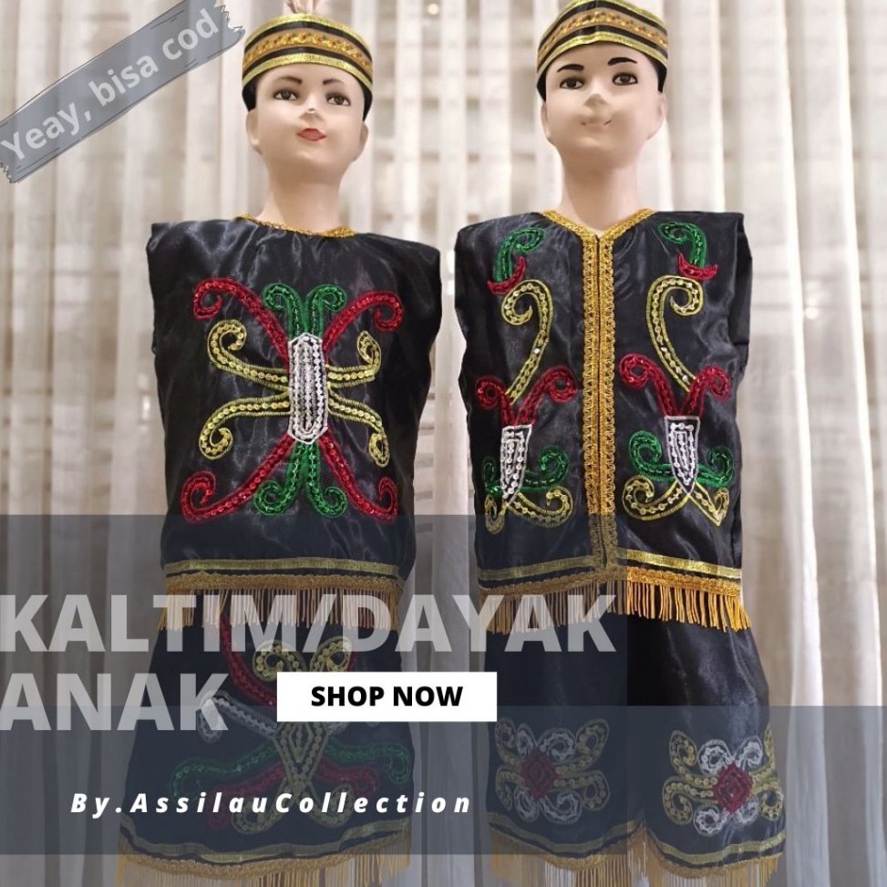 Menarik.. Baju Adat Dayak Anak Satuan (Laki/Cewek)