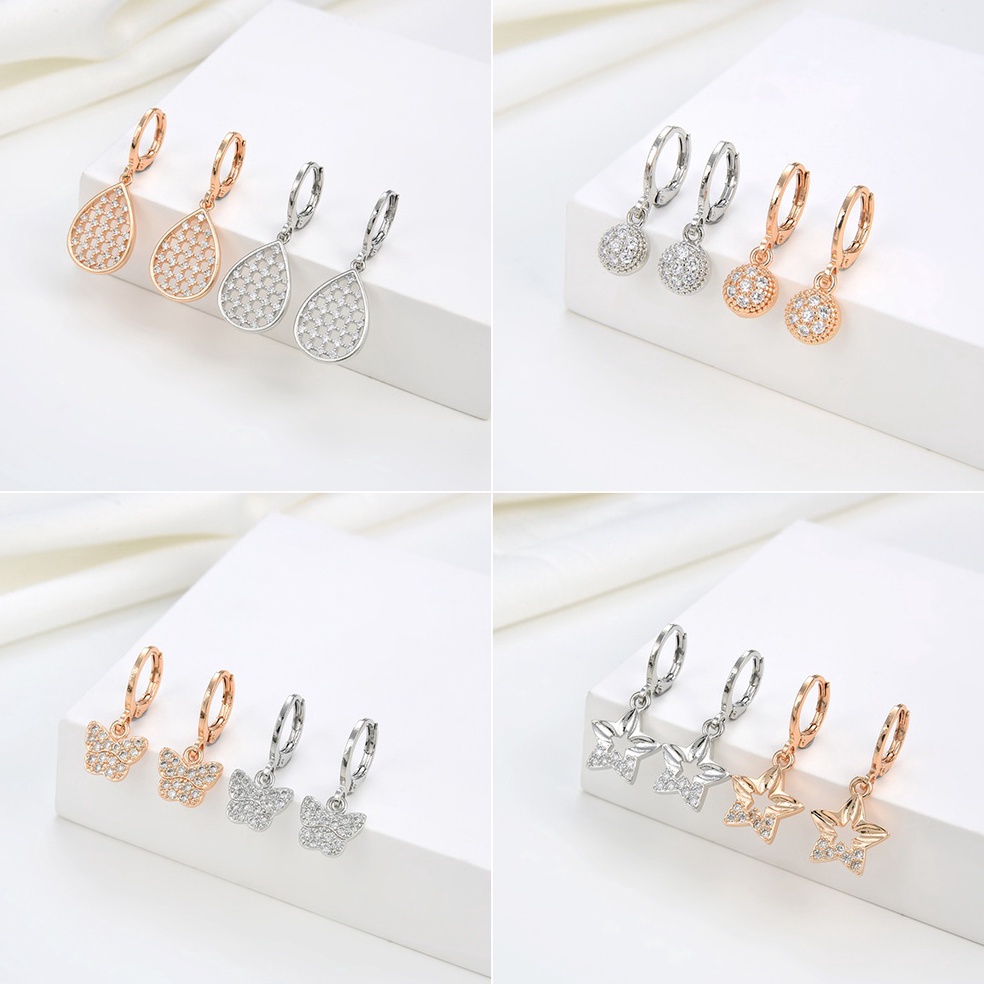 Murah Lebay HYL JEWELRY COD anting titanium wanita emas muda anti karat dewasa tusuk korea asli panj