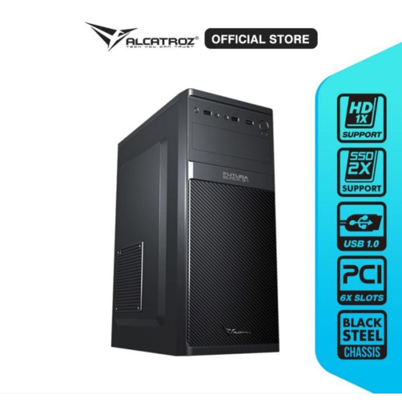 Casing CPU / Casing PC Office Alcatroz Futura Black S1 + PSU