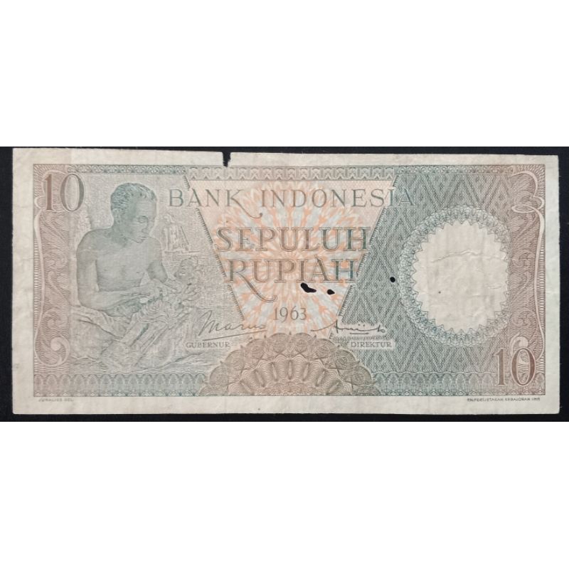 UANGKUNO 10 RUPIAH PEKERJA THN 1963