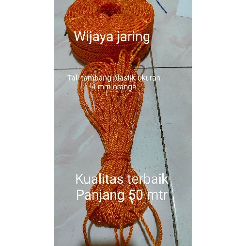 

tali tambang serbaguna tebal 4 mm warna orange panjang 50 mtr