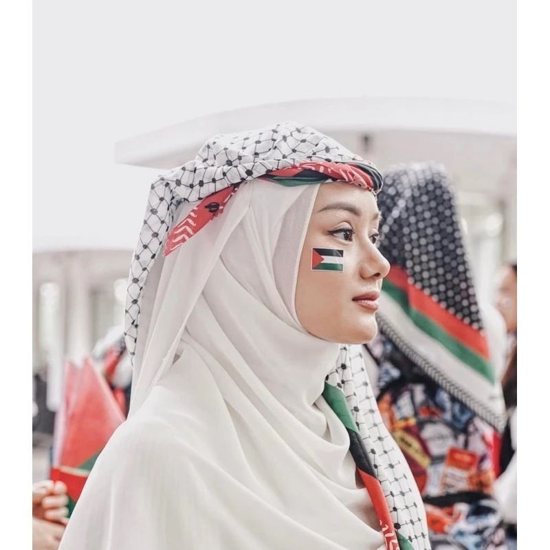 hijab palestine hijab segiempat voal sublime lassercut HIJAB PALESTINA DENAY FATRIANA SISESA KW segi