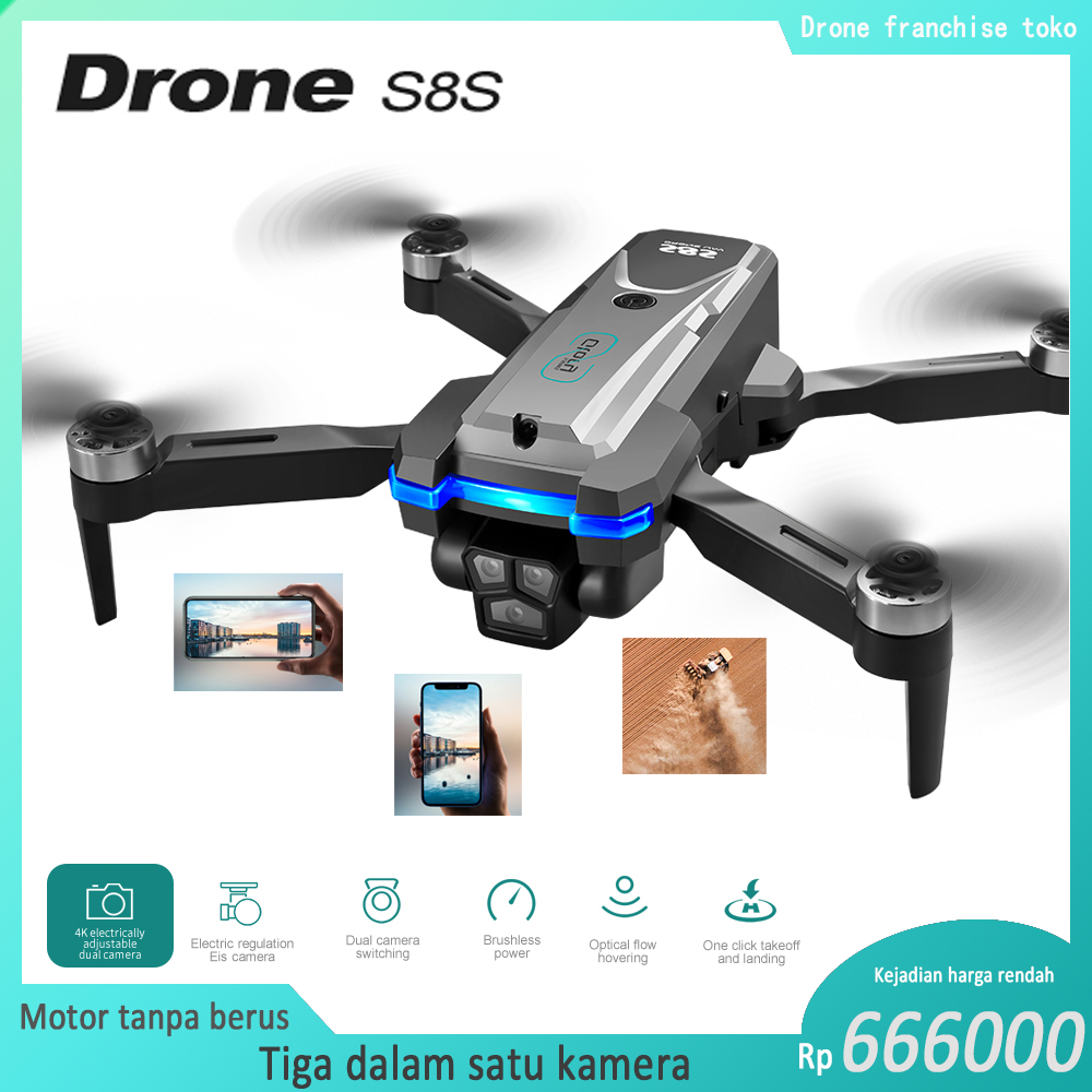 【Baru dilancarkan】Drone S8S, tiga dalam satu kamera, motor tanpa berus, tahap perlawanan angin luar 