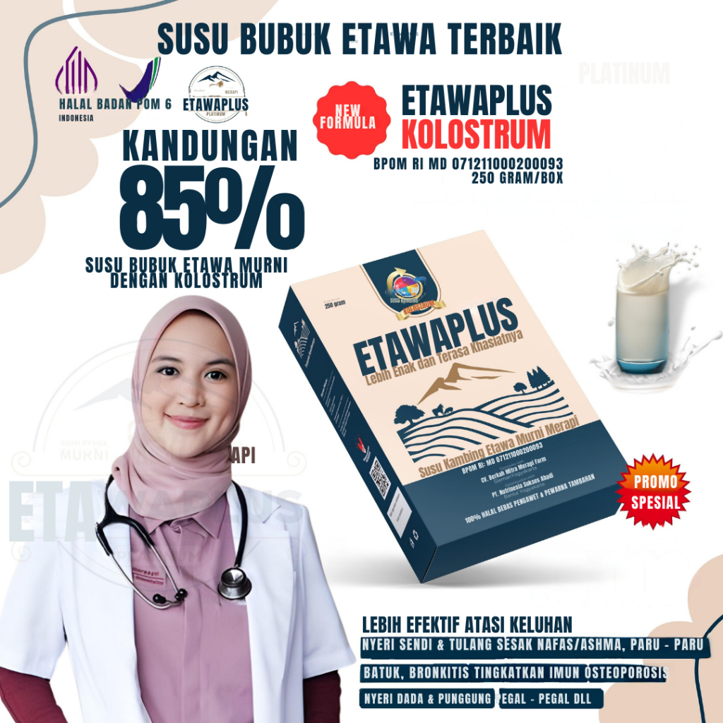 

ETAWAPLUS PLATINUM - SUSU KAMBING ETAWA BUBUK PLUS KRIMER NABATI - 3X LEBIH KAYA SUSU KAMBINGNYA 100% ALAMI