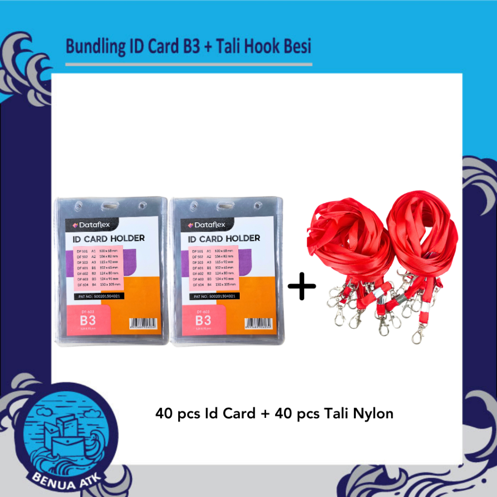 

BUNDLING ID Card Holder B3 + Tali Nylon Hook Besi - NYLK