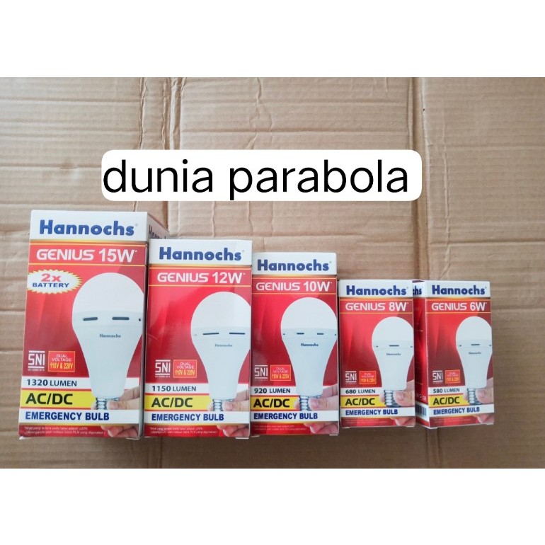 Lampu HANNOCHS GENIUS 6 watt 8 watt 10 watt 12 watt 15 watt lampu emergency HANNOCHS