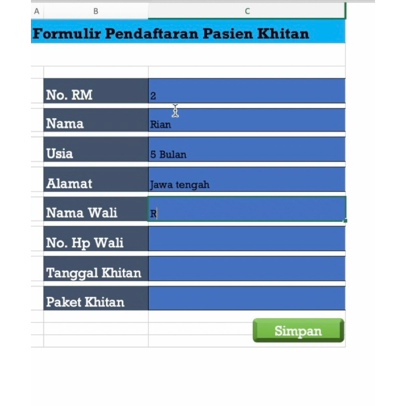 Rekam Medis Pasien Khitan Sederhana