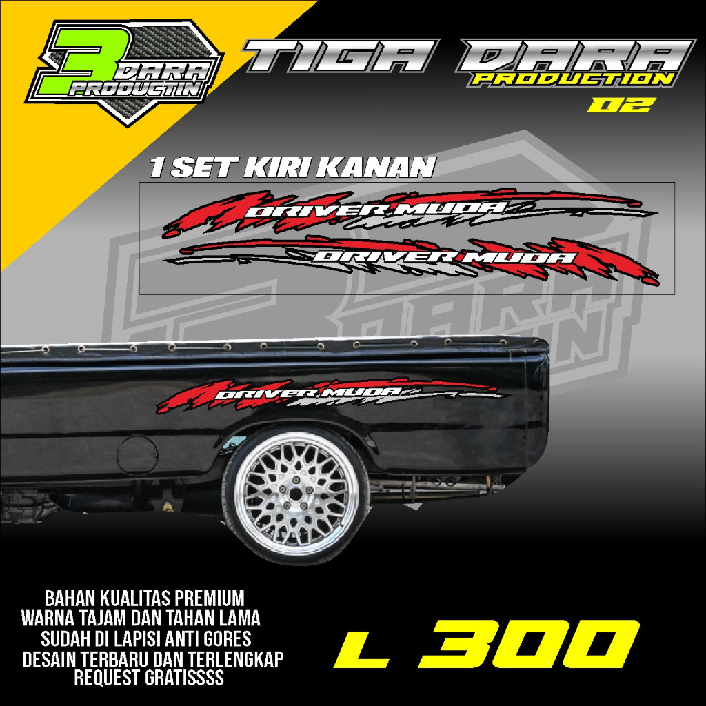 STIKER STRIPING BAK SAMPING L300 PICKUP STIKER BAK SAMPING L300 KODE 02