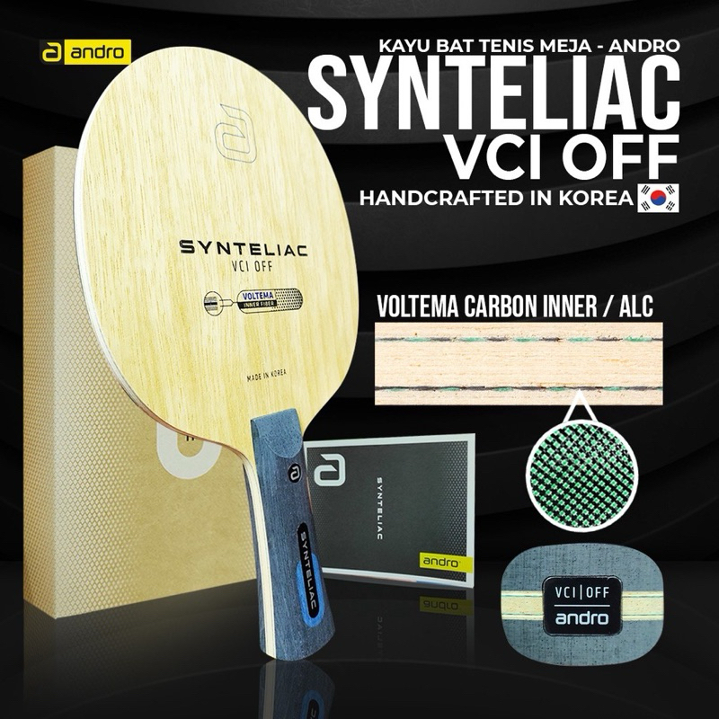 Kayu Bet PP Tenis Meja ANDRO SYNTELIAC VCI OFF Voltema Carbon Inner