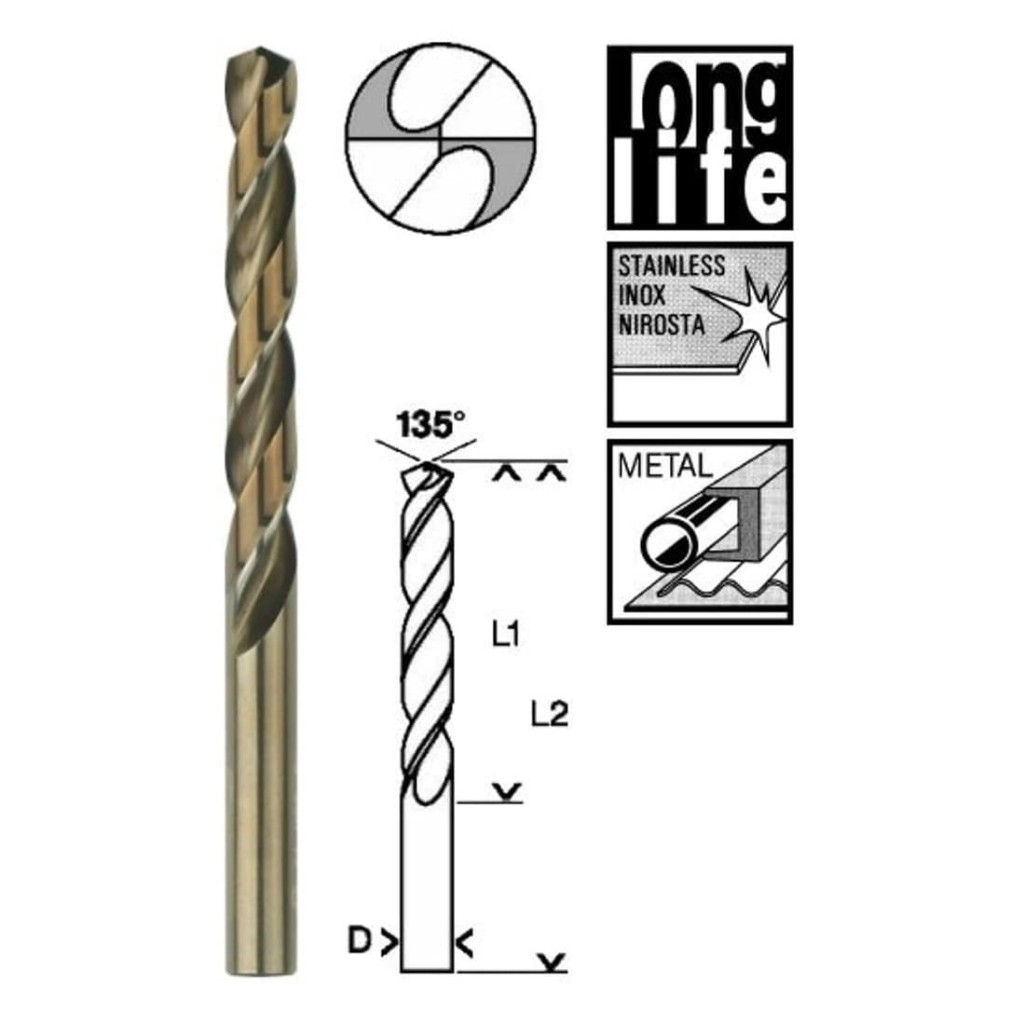 Mata Bor Besi Stainless HSS-CO 2.5 mm BOSCH Cobalt Drill Bits Original