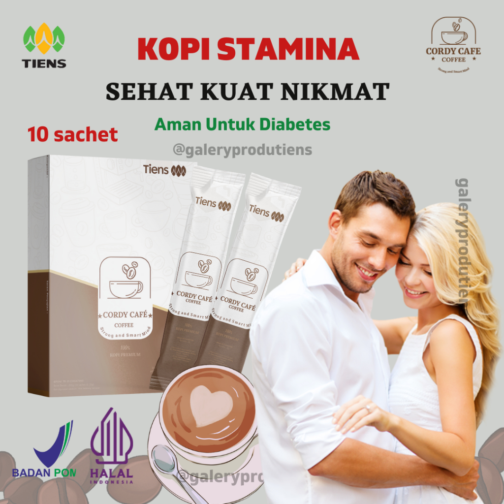 

Tiens Cordy Cafe Coffee Kopi Kuat Stamina Pria Dewasa
