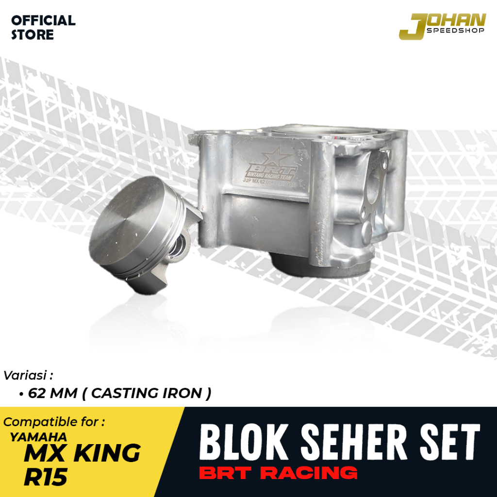 Blok Seher Brt Racing Mx King Jupiter mx Vixion Xabre 62mm Johan Garage