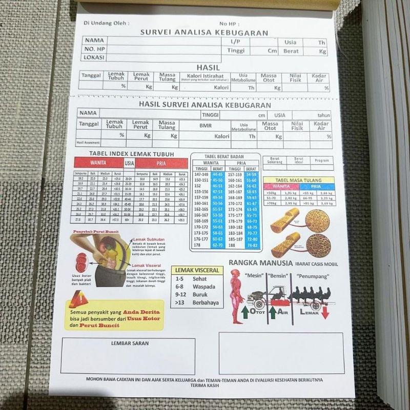 Buku analisa buku monitoring timbangan tanita herbalife