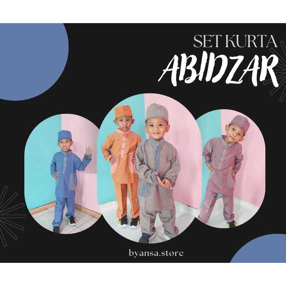 Setelan Koko Anak Laki Laki Kurta Kombinasi Kotak