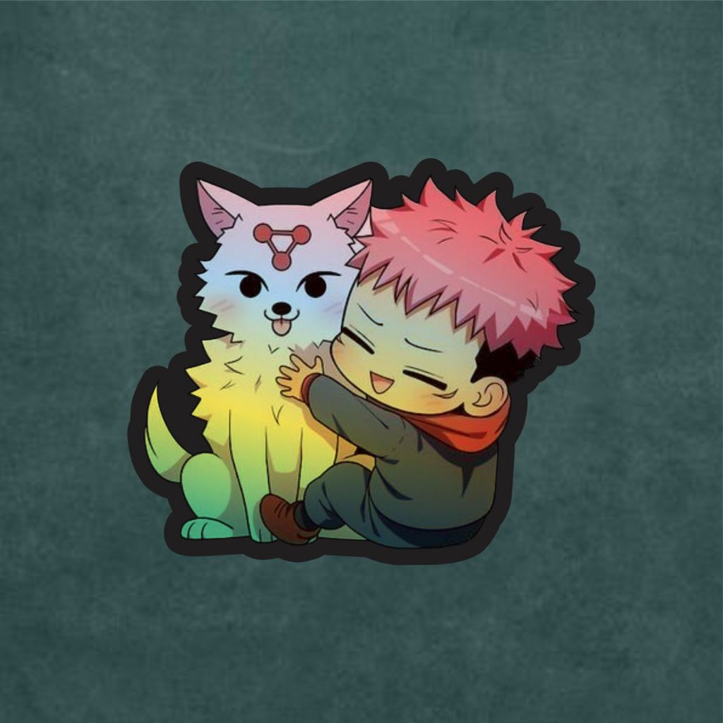 

Stiker Anime Hologram Itadory Yuji Jujutsu Kaisen Case Hp dan Laptop 7 Cm