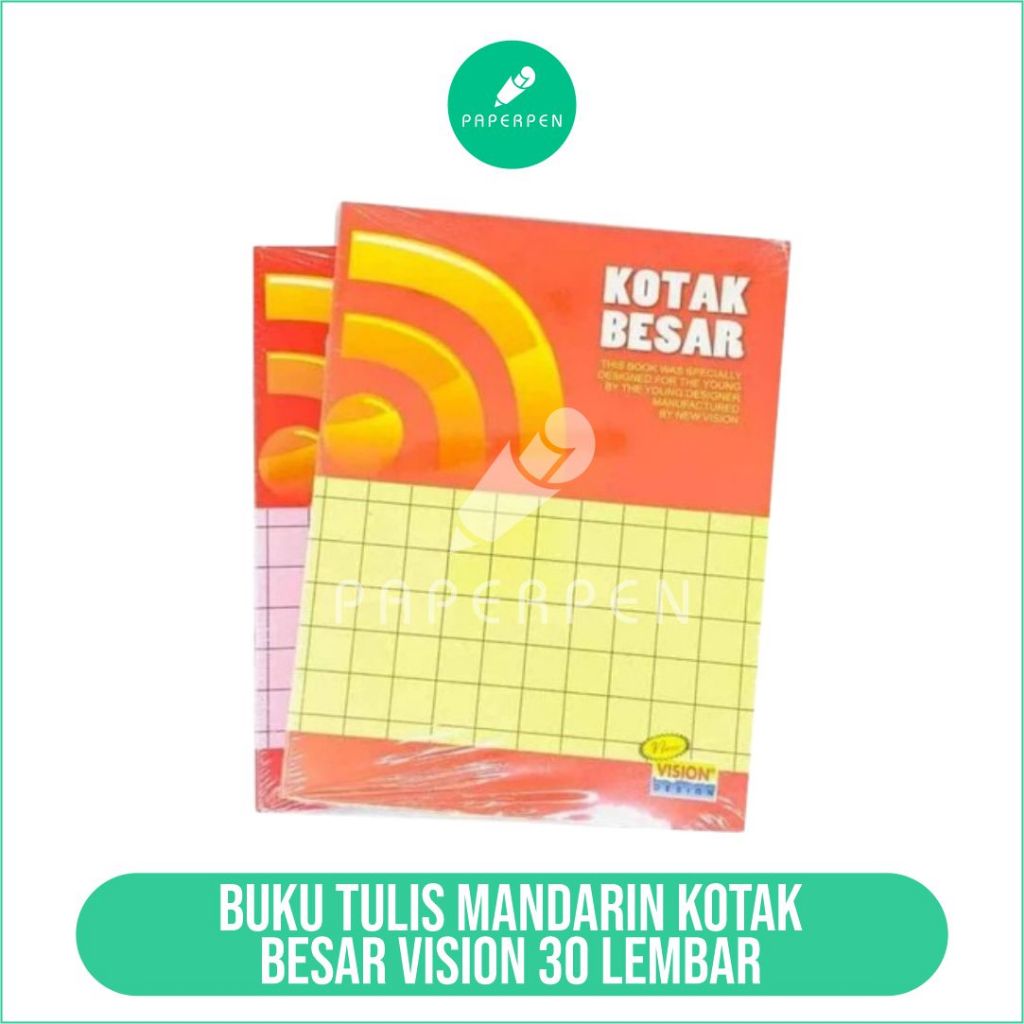 

Buku Tulis Mandarin Kotak Besar Vision 30 Lembar