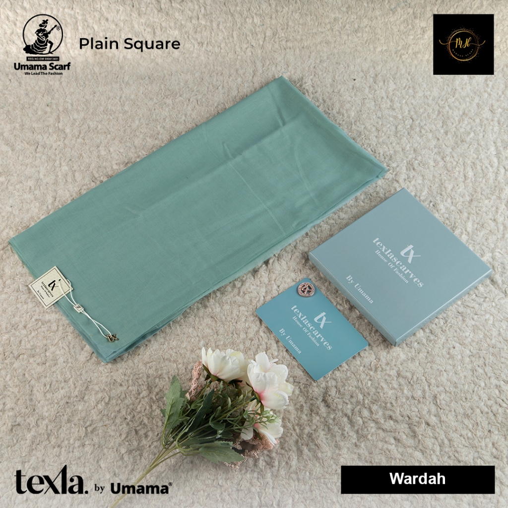 TEXLA SCARVES BOX POLOS BY UMAMA SCARF FREE BROOCH jilbab/kerudung standart 110/110