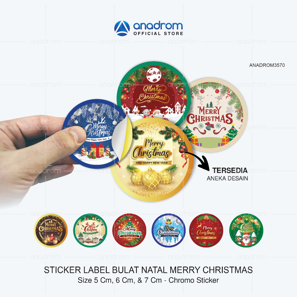 

Sticker Label Merry Christmas Bulat | Sticker Label Kue Natal Bulat | Sticker Label Kue Kering Bulat | Anadrom 3570