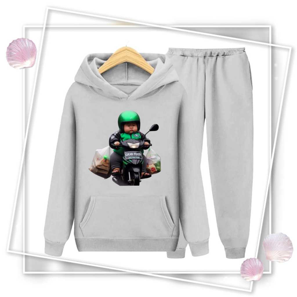 AS - SETELAN HOODIE ANAK GAMBAR GRAB