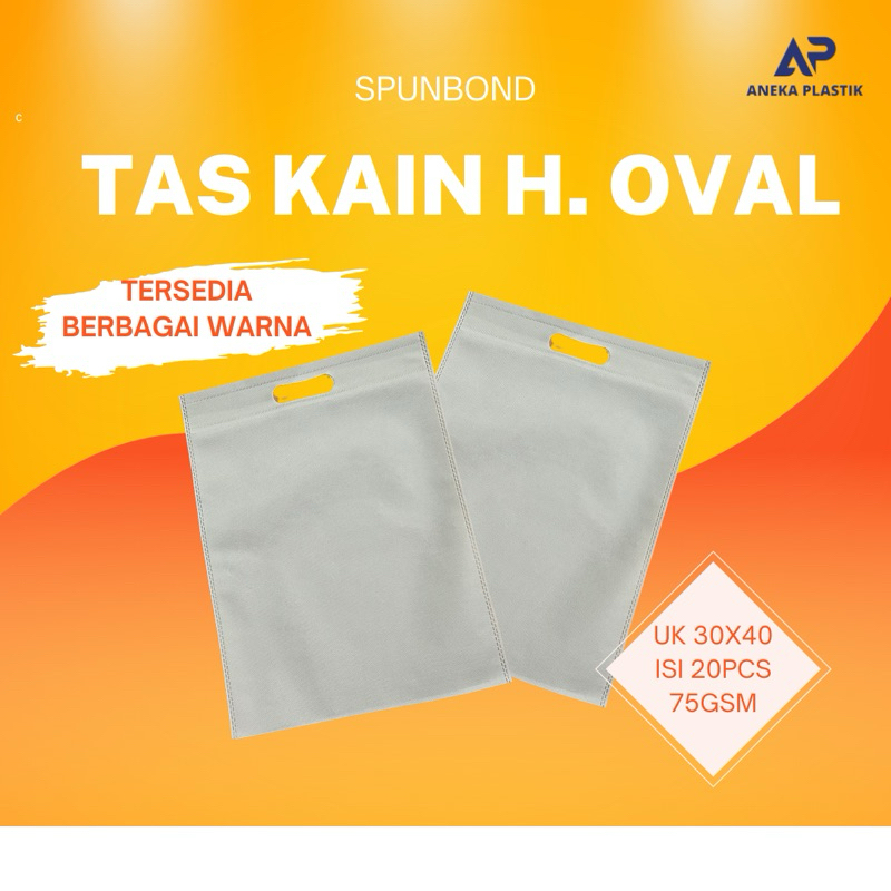 

TAS KAIN TAS SPUNBOND TAS SPUNBOUND KUAT HANDLE OVAL 30x40