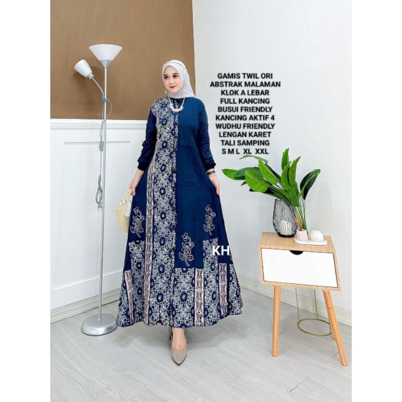 Gamis Luna Syari Bahan RAYON Gamis Elegan Simple - Gamis Terbaru 2023 Virall
