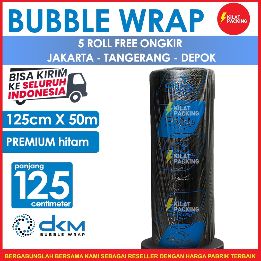 

COD Bubble Wrap Hitam Premium Quality (Khusus Gosend/Grab) 125 CM x 50 M gas !!