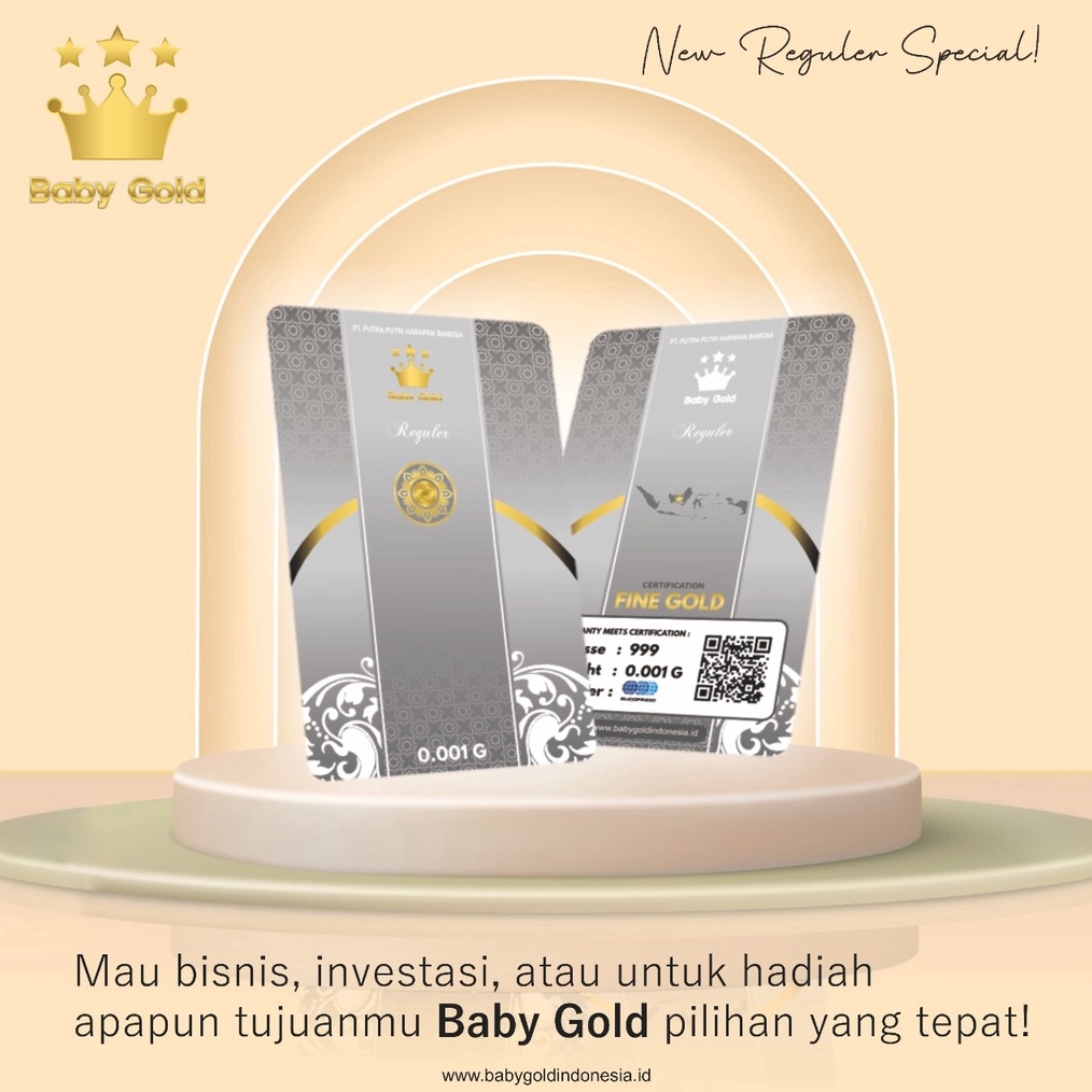 Original Baby Gold Emas Mini 0,001 gram Logam Mulia 0.001 Gram 