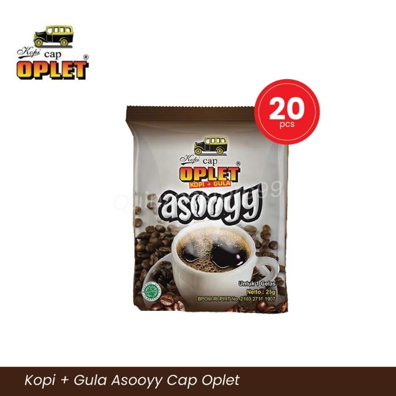 

KOPI CAP OPLET KOPI + GULA ASOOYY (1PAK ISI 20pcs @22gr) KOPI LOKAL BOGOR