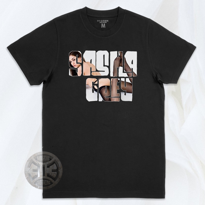T-Shirt Kaos Sasha Grey Font Photo Baju Atasan Sasha Grey Cotton 24s