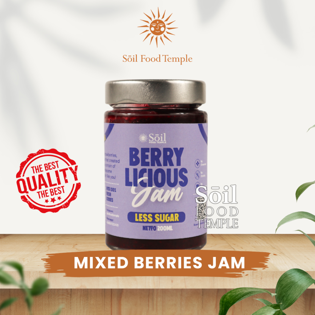 

Berrylicious Jam Selai Campuran Buah Berry Less Sugar Khusus Instant