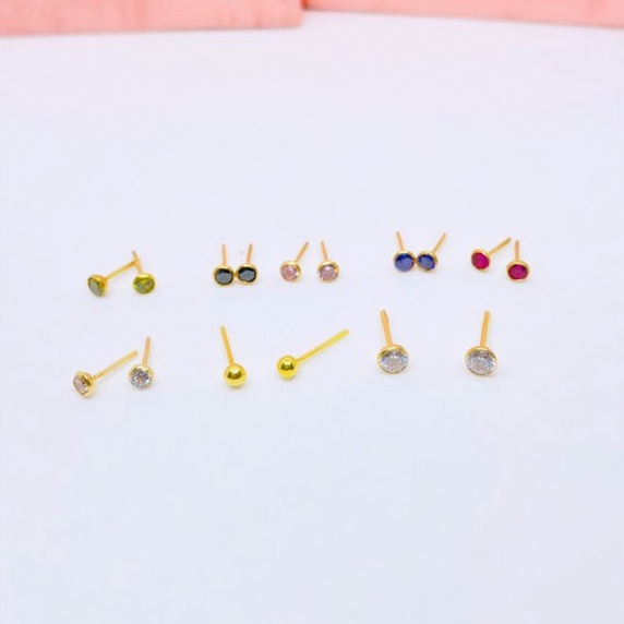 [✩M4<] Anting Tusuk / Giwang bayi Emas Asli kadar 300 & 700 ( karet) [264]