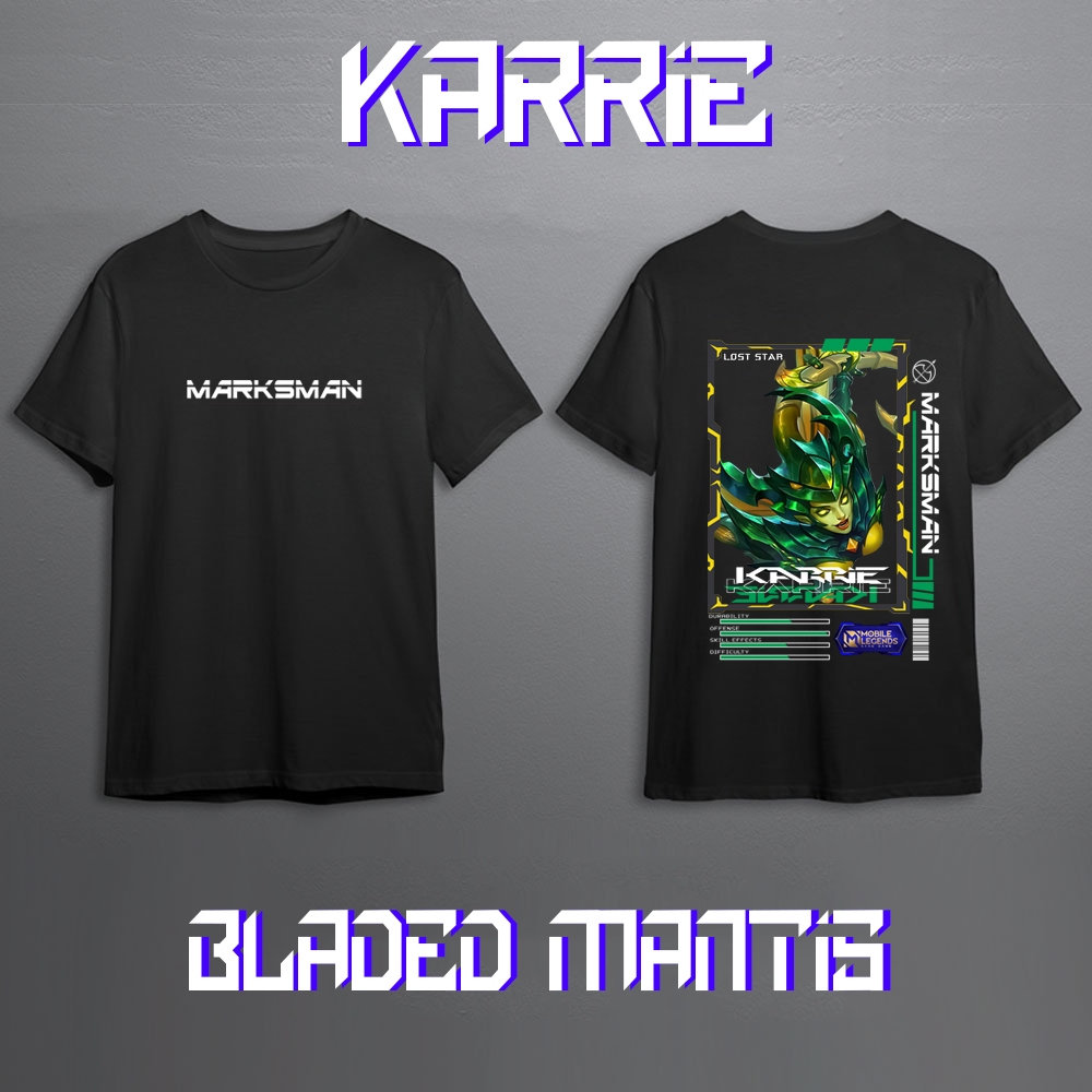 Kaos Pria Hero Mobile Legend KARRIE MARKSMAN Skin Keren /Kaos Skin/Kaos Skin ML/Kaos Polos