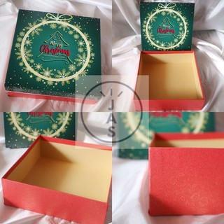 

kotak kue 20x20x8 hard box / hand made / box kue edisi natal