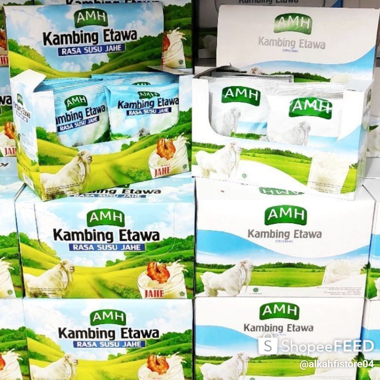 

M0del B4ru Susu Kambing Etawa AMH Harga/Box Isi 10 Sachet / AMH Kambing Etawa / Etawa AMH Full Cream Big Discount