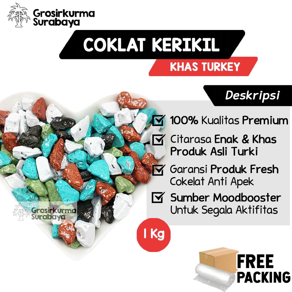 

Stok terbaru Cokelat Kerikil Arab Premium 1kg Stone Chocolate Khas Turkey Untuk Moodbooster Lumer Dimulut Dimakan !!