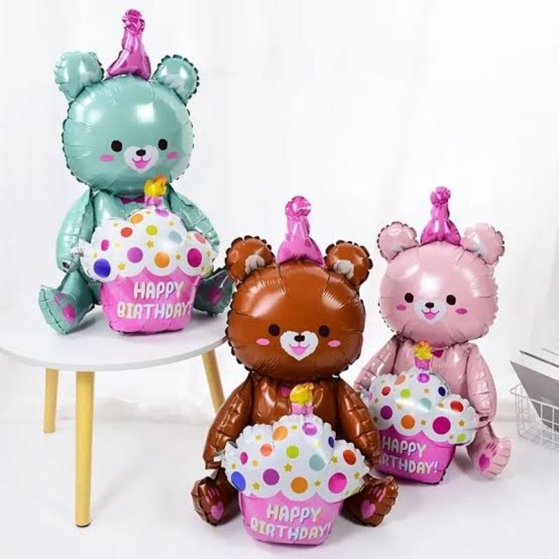 Balon Foil Beruang 3D Kue/ Stellalou 3D Kue/ Linnabell 3D Kue