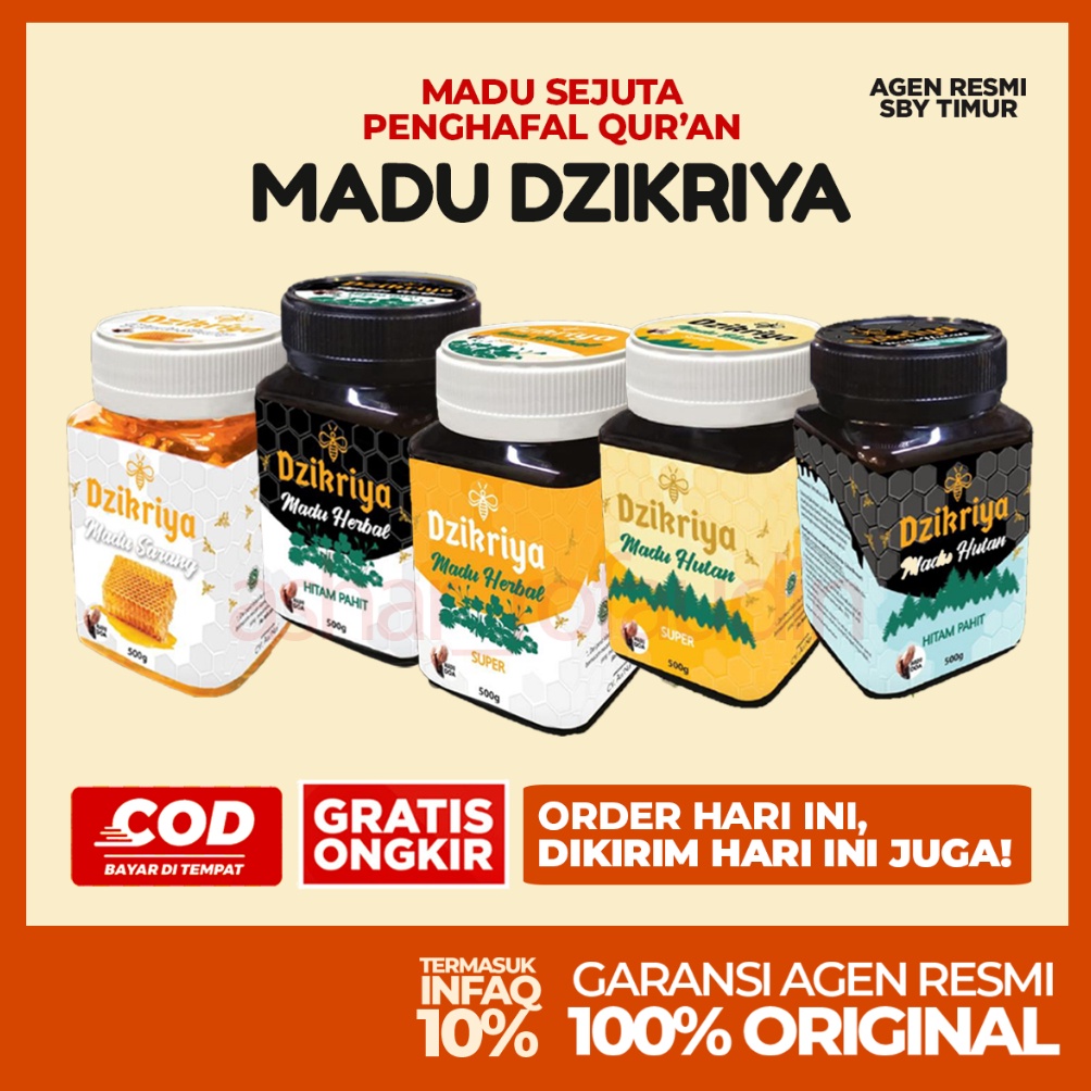 

[۞A35$] Dzikriya Madu Herbal Hutan Super Hitam Manis Pahit Sarang Semua Varian 500GR Original Ayo Beli