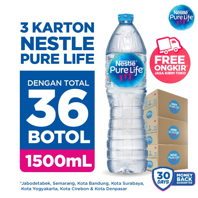 

Nestle Pure Life 3 Karton - 1500ml / Pure Life / Air Mineral / Air Mineral Botol wafe8