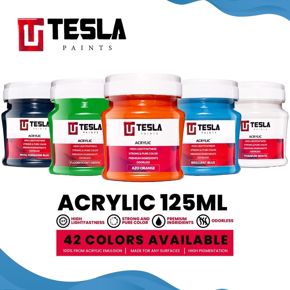 

➴ Acrylic Tesla Paint @125ml Part 1 / Cat Akrilik Tesla @125ml 100