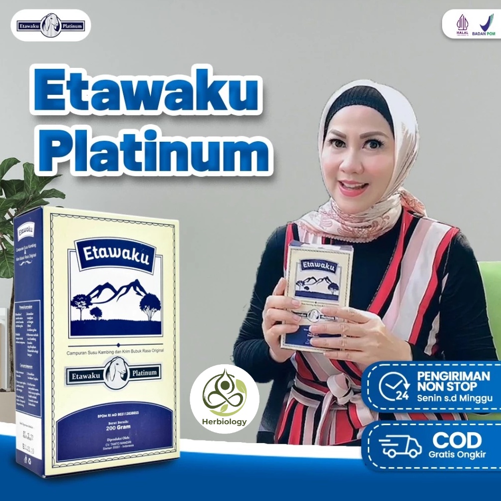 

✳ Etawaku Platinum | Susu Kambing Etawa & Krimer Nabati Isi 200gr Herbiology 90