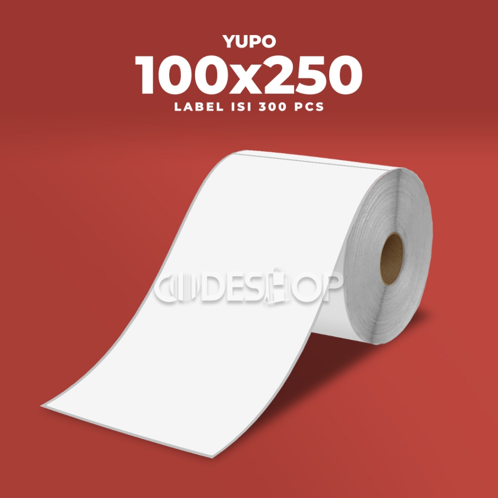 

Label Stiker Yupo 100x250mm 100x250 Sticker Barcode 100 x 250 mm isi 300 Pcs