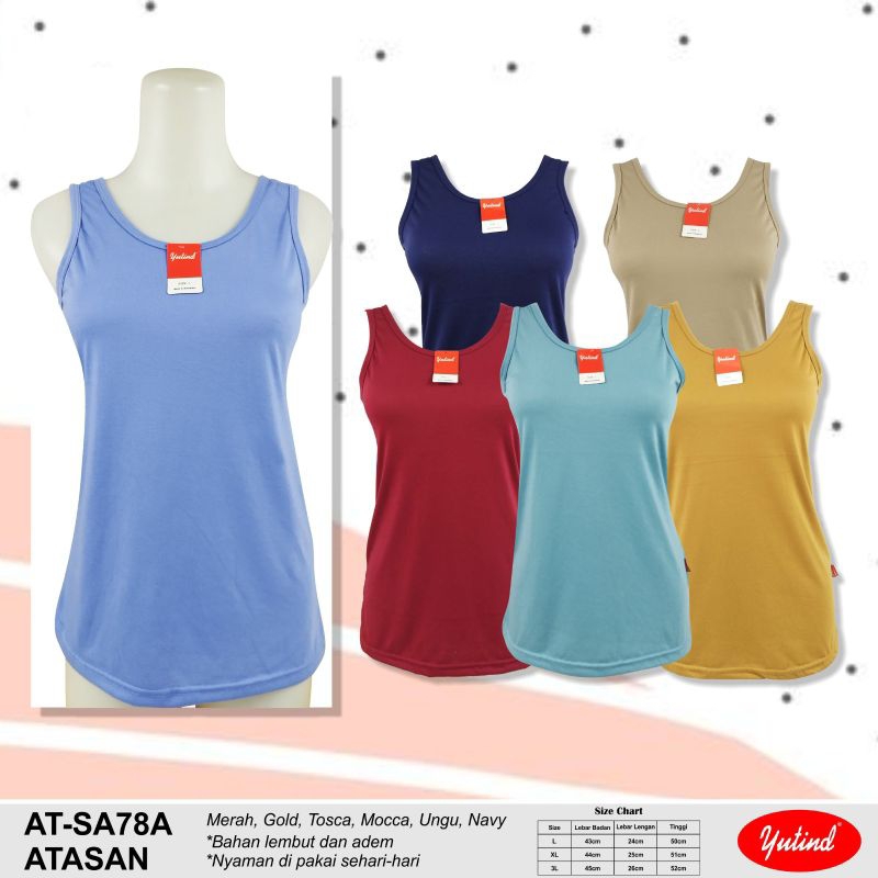 Ecer tangtop singlet yutind tali lebar SA78A, tangtop murah berkualitas